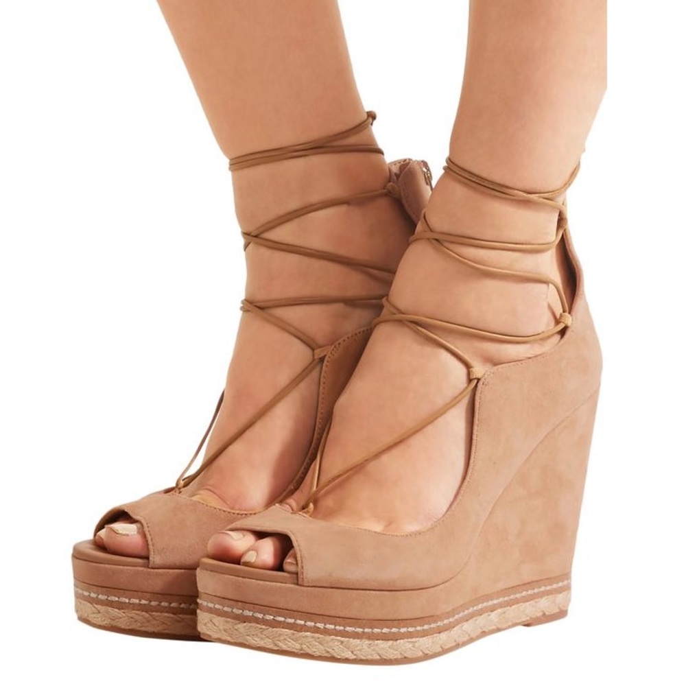 Sam Edelman “Harriet” Wedge Suede Sandal